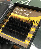 Ресницы для наращивания Kodi Eyelashes B 0.1 (6 рядов: 10/11/12 мм)