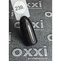 Гель-лак Oxxi Professional №239 (чорний з червоним і зеленим микроблеском, емаль), 10 мл