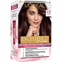 Стійка крем-фарба для волосся L'Oreal Paris Excellence Creme відтінок 4.15 (морозний шоколад) 192 мл