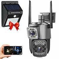 Уличная IP камера SC03 V380pro + Подарок Уличный LED фонарь / Поворотная камера видеонаблюдения