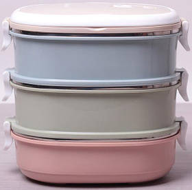 Ланчбокс Kamille Food Box 3 ємності по 700 мл, 20х14.5х18.5см