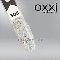 Гель-лак Oxxi Professional №308 (сріблясті і голографічні блискітки і конфеті), 10 мл