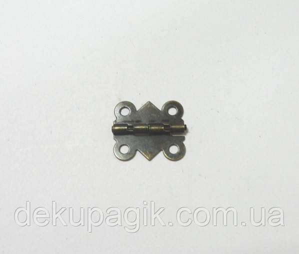 Петля для скриньки-12, бронза, 2,5х2см, фото 1