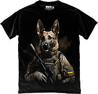 Футболка Воїн ЗСУ Military Dog футболка чорна унісекс Пес ЗСУ