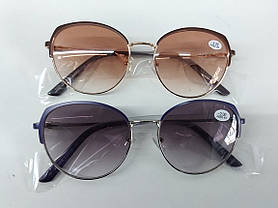 Сонцезахисні окуляри для зору в круглій оправі Модель 23104
