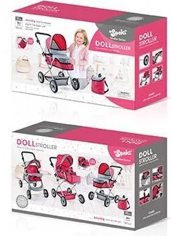 Коляска для ляльок (складний капюшон, м'яка ручка, металева основа, в коробці) SO 6916-9, фото 2