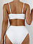 Білий роздільний купальник бандо красивий стильний із високою талією, розмір S, L, фото 2