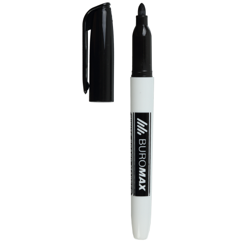 Маркер для дошки чорний круглий BUROMAX BM.8802-01