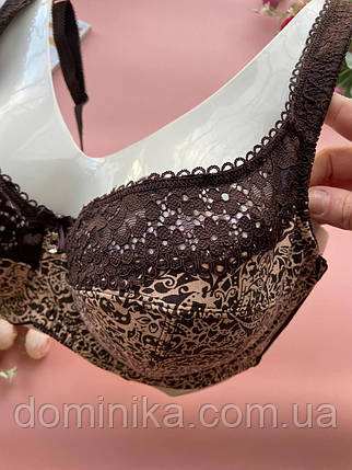 80/85/90/95/100Е Коричневий бюстгальтер великого розміру ліфчик на чашку Е без поролону, фото 3