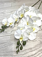 Искусственная орхидея.Ветка декоративной орхидеи.Орхидея латексная ( белая 95 см)