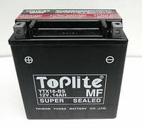 12v,14ah,д. 150, ш. 87, в.161, электролит в к-те, вес 4,7 кг TOPLITE YTX16BS