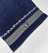 Набір махрових рушників 2 шт Versace синій, фото 5