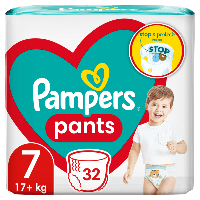 PAMPERS Детские одноразовые подгузники-трусики Pants Giant Plus (17+ кг) Макси 32шт