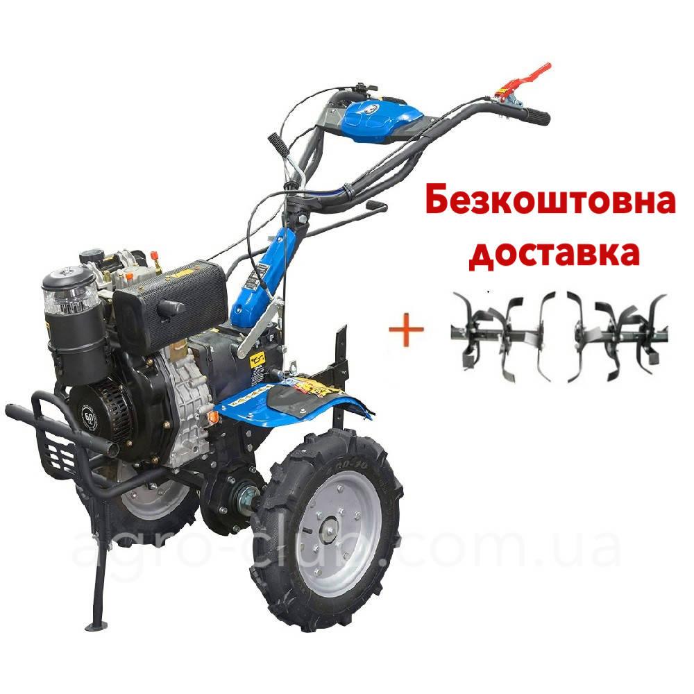 Мотоблок ДТЗ 560ДН + фреза з безкоштовною доставкою (6 к.с., ручний стартер) (колеса 4.00-10)