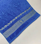 Набір махрових рушників 2 шт Versace блакитний, фото 4