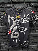 Футболка DOLCE&GABBANA KING Black мужская футболка D&G дольче габана