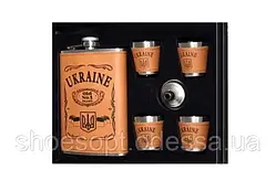 Подарунковий чоловічий набір Ukraine фляга та чарки, лійка