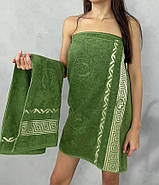 Набір махрових рушників 2 шт Versace зелений, фото 2