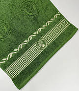 Набір махрових рушників 2 шт Versace зелений, фото 5