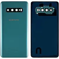 Задняя панель корпуса (крышка аккумулятора) для Samsung S10 Plus G975 Blue, со стеклом камеры