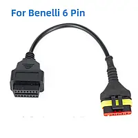 Переходник obd2 для мотоциклов Benelli с 6pin на 16pin, Адаптер для диагностики мотоциклов Benelli