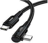 Кабель зарядный ESSAGER USB Type-C to USB Type-C 5А 100 W угловой 1 м Black (ES-X16)