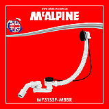 Сифон для ванни автоматичний з ревізією чорний MP31SSF-MBBR SLIM McAlpine, фото 6