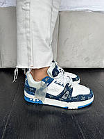 Жіночі кросівки Louis Vuitton LV Trainer White Blue 1A9JGZ