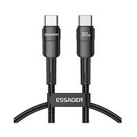 Кабель зарядный ESSAGER USB Type-C to USB Type-C PD QC 4.0 100 W 2 м Black (ES-X18)
