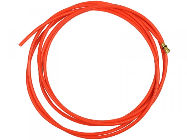 Тефлоновый подающий канал с цангой для полуавтомата красный, 5,2 м (диаметр проволоки 1,0-1,2) - фото 1 - id-p393911393