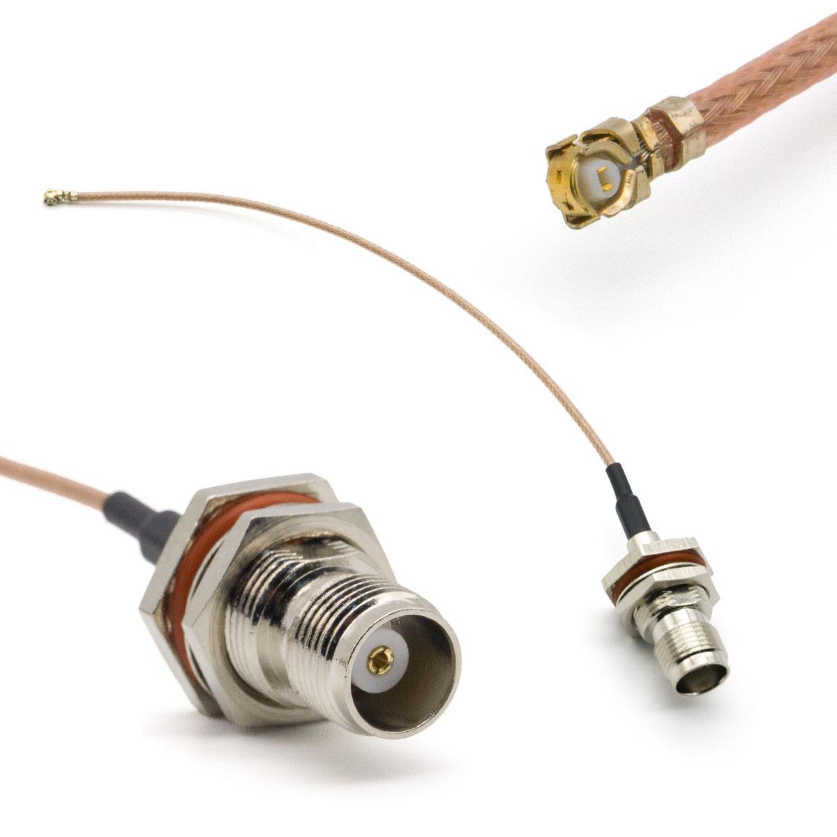 Кабель пігтейл антенний IPEX uFL - TNC Female, RG178, 15 см перехідник для 4G 3G модемів, WiFi роутерів, фото 1