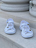 Жіночі сандалії Gucci Leather and Mesh Sandal White, фото 8