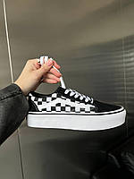 Женкие кеды Vans Old Skool Mix Checker Black White Platform ALL13346