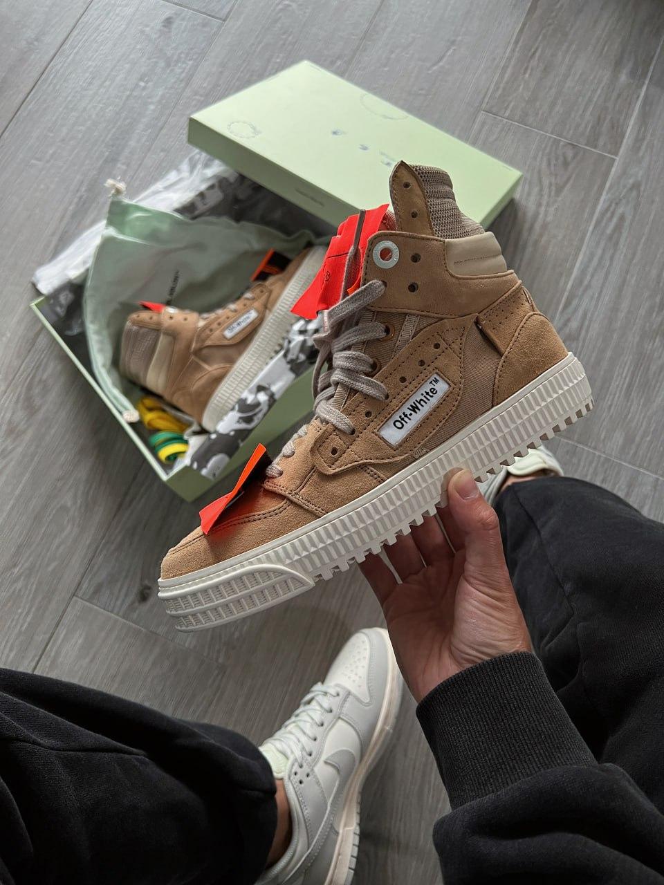Жіночі кросівки Off-White 3.0 Off Court Suede Canvas Brown, фото 1