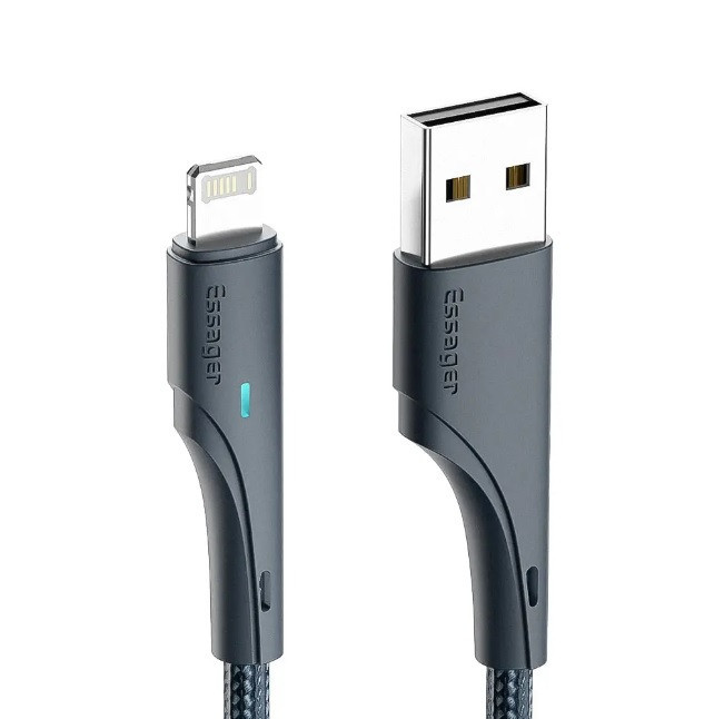 Кабель зарядный Essager USB - Lightning Rousseau 3A Fast Charging 1 м Black (EXCL-LS01)