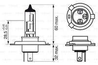 Автомобильная лампа h4 plus 60 12v w-v Bosch 1987302049