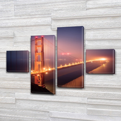 Модульні картини для спальні, на Полотні нат., 90x130 см, (30x30-2/80х30-2), фото 1