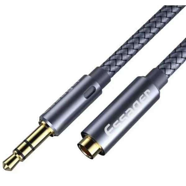 Кабель аудіо подовжувач AUX Essager mini Jack 3.5 mm M/F Сable 2 м Blue (EYPY35-MYA0G), фото 1