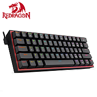 Игровая механическая клавиатура Redragon Fizz K617 с подсветкой RGB, для ПК (проводная, компактная) Red Switch Чорний