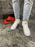 Мужские комфортные Кроссовки Nike Blazer Mid 77 белые для спорта и жизни. Стильные кроссовки с логотипом Nike
