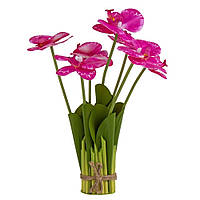 Композиция, букет искусственных орхидей розового цвета 34 см (7 шт.) тканевые