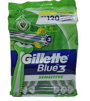 Одноразовые станки Gillette Blue 3 Sensitive, 12шт