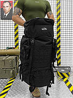 Баул военный непромокаемый с поясом РПС, военный рюкзак черный 100 литров, тактический рюкзак ЗСУ cg182