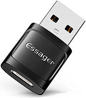 Адаптер переходник OTG ESSAGER USB Male to Type-C Female Black (EZJCA-XL01)