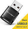 Адаптер перехідник OTG ESSAGER USB Male to Type-C Female Black (EZJCA-XL01), фото 2