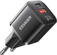 Зарядное сетевое устройство Essager GaN 20W быстрая зарядка Black (ES-CD31)