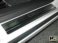 Накладки на пороги CHEVROLET CRUZE ІІ/ІІІ *2008- Шевроле Круз PREMIUM Комплект с логотипом 4штуки