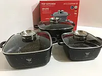 Набор кастрюль с крышками и мраморным покрытием TOP KITCHEN TK-00025 из 6 предметов