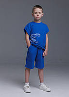 Костюм для мальчика КС774 футболка и шорты Бемби 800-синий 104