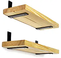 Консоль для полиці. Кутик універсальний кріплення для полиць. Полицетримач DVK Лофт 190 Сталь-5мм. Чорний, 1шт.